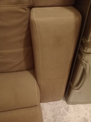 Divano tessuto/pelle beige/marrone