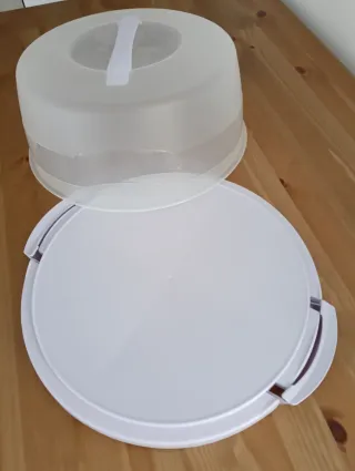 Porta tarta transparente con asa