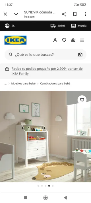 Cómoda con cambiador Ikea