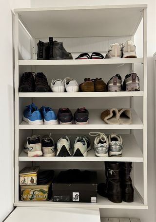 Zapatero 5 Estantes Metal y Madera