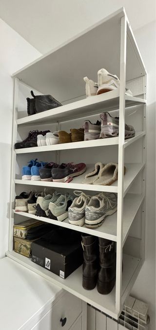 Zapatero 5 Estantes Metal y Madera