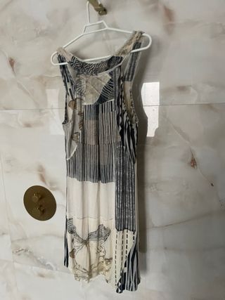 Vestido Messcalino Talla L Estampado Mariposa