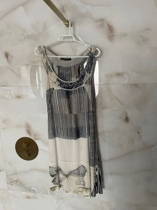 Vestido Messcalino Talla L Estampado Mariposa