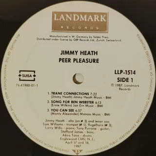Vinilo Jimmy Heath Peer Pleasure Jazz