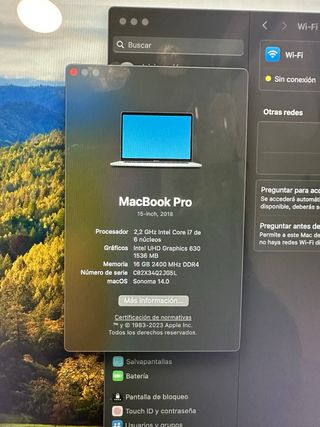 MacBook Pro 2018 i7 16GB Plata