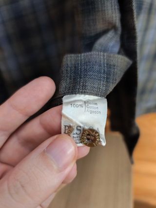 Camisa Lacoste Color Marron y Gris Talla M.