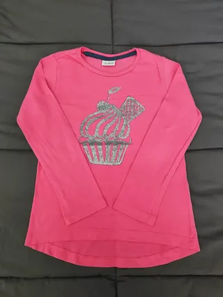 Camisola Blukids Rosa Estampada Cupcake 5/6 anos
