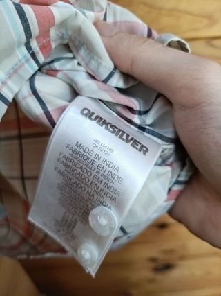 Camisa Quiksilver Color Beige, Gris y Naranja L