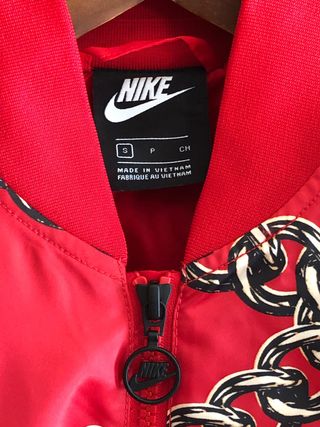 Cazadora Bomber Nike Roja Talla S