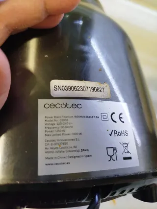 Motor Batidora vaso Cecotec