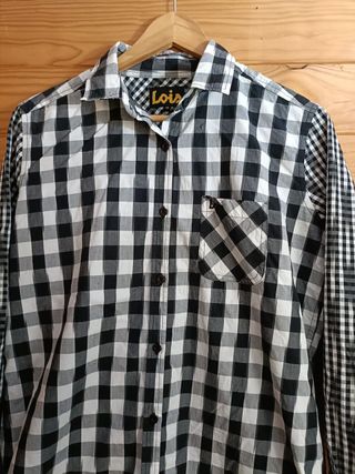 Camisa Lois Color Negro, Gris y Blanco Talla M