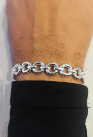 Bracciale a maglie circolari in argento 1ª ley