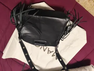 Bolso Mango Negro Flecos Tendencia