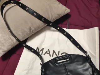 Bolso Mango Negro Flecos Tendencia