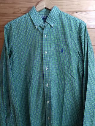 Camisa Ralph Lauren Color Verde y Azul Talla S.