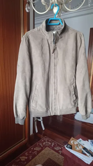 Cazadora ante beige/marrón