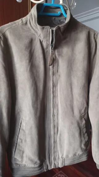 Cazadora ante beige/marrón