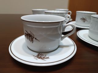 Juego 6 Tazas Café Porcelana