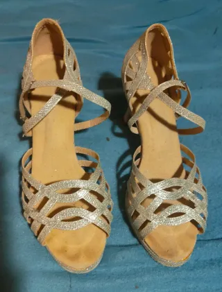 Zapatos de baile de salón dorados/plateados