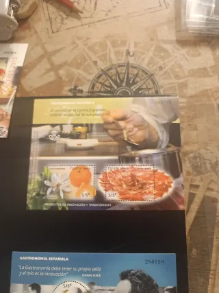 Lote 4 Hojitas Sellos España Gastronomía