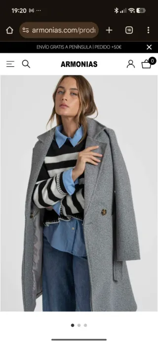 Abrigo paño mujer talla grande XXXL