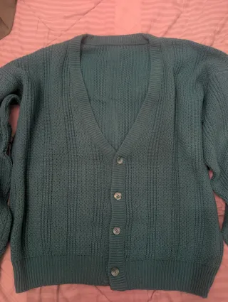 Chaqueta de punto hombre color teal