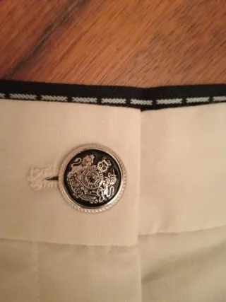 Pantalón recto Zara Mujer Talla M Crema