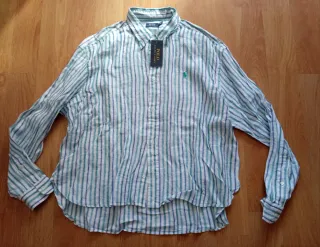 Blusa Ralph Lauren Rayas Verdes y Blancas