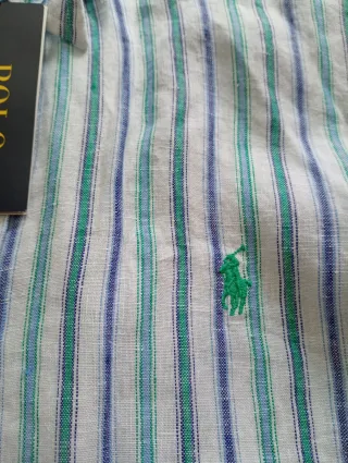 Blusa Ralph Lauren Rayas Verdes y Blancas