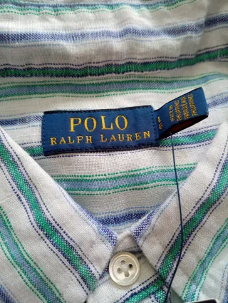 Blusa Ralph Lauren Rayas Verdes y Blancas