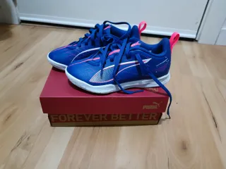 Zapatillas niño  Fútbol Sala Puma Azul/Rosa T.30