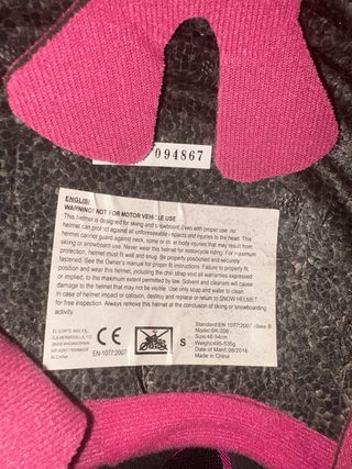 Casco de Nieve Rosa Tijuana