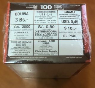 Caja 100 sobres Panini Mundial Sudáfrica 2010