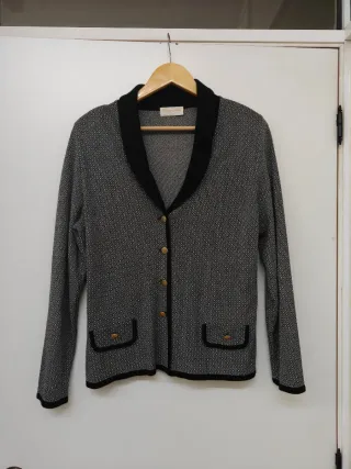Chaqueta Olga Santoni Gris y Negra