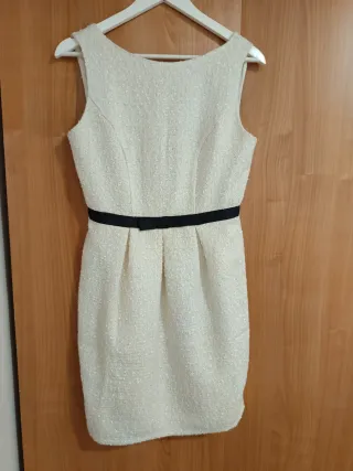 Vestido fiesta blanco y negro