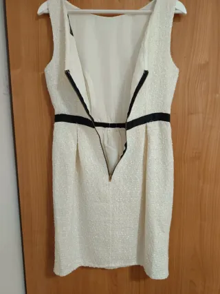 Vestido fiesta blanco y negro