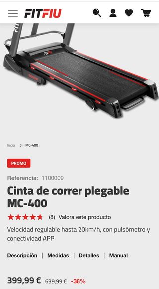 Cinta de Correr FitFiu Fitness MC-400