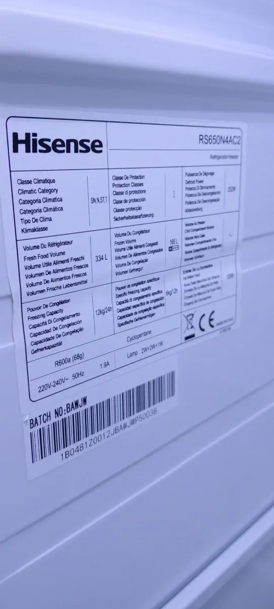 Nevera Americana Hisense Acero Inox 179 x 91 x 64