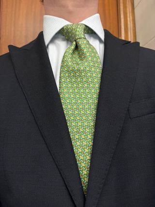 Corbata Paul Verlaine verde estampada