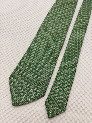 Corbata Paul Verlaine verde estampada