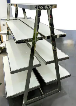 Estantería Metálica Plata y Blanca