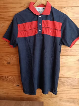 Polo Tommy Hilfiger Color Azul y Rojo Talla M