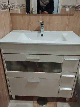 Lavabo y Mueble Blanco 80cm