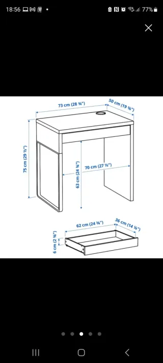 Mesa de estudio Ikea blanca