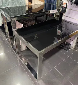 Mesa/Estantería 2 piezas cristal y metal