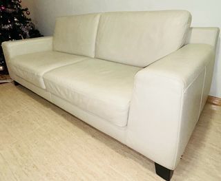 Sofá Natuzzi Piel Blanco 3 Plazas