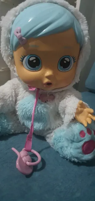 Muñeca Bebé Llorón con Pelo Azul