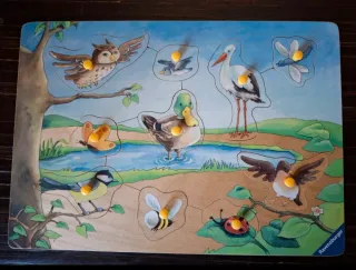 2 Puzzles Madera Infantiles Granja