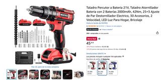 Taladro Percutor Inalámbrico MHPRO 21V 2 baterías