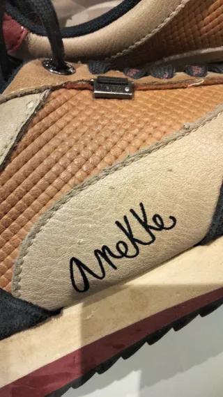 Zapatos mujer beige y rojo